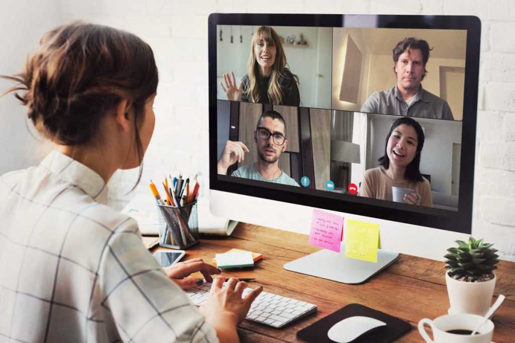 image of woman taking part of a virtual call